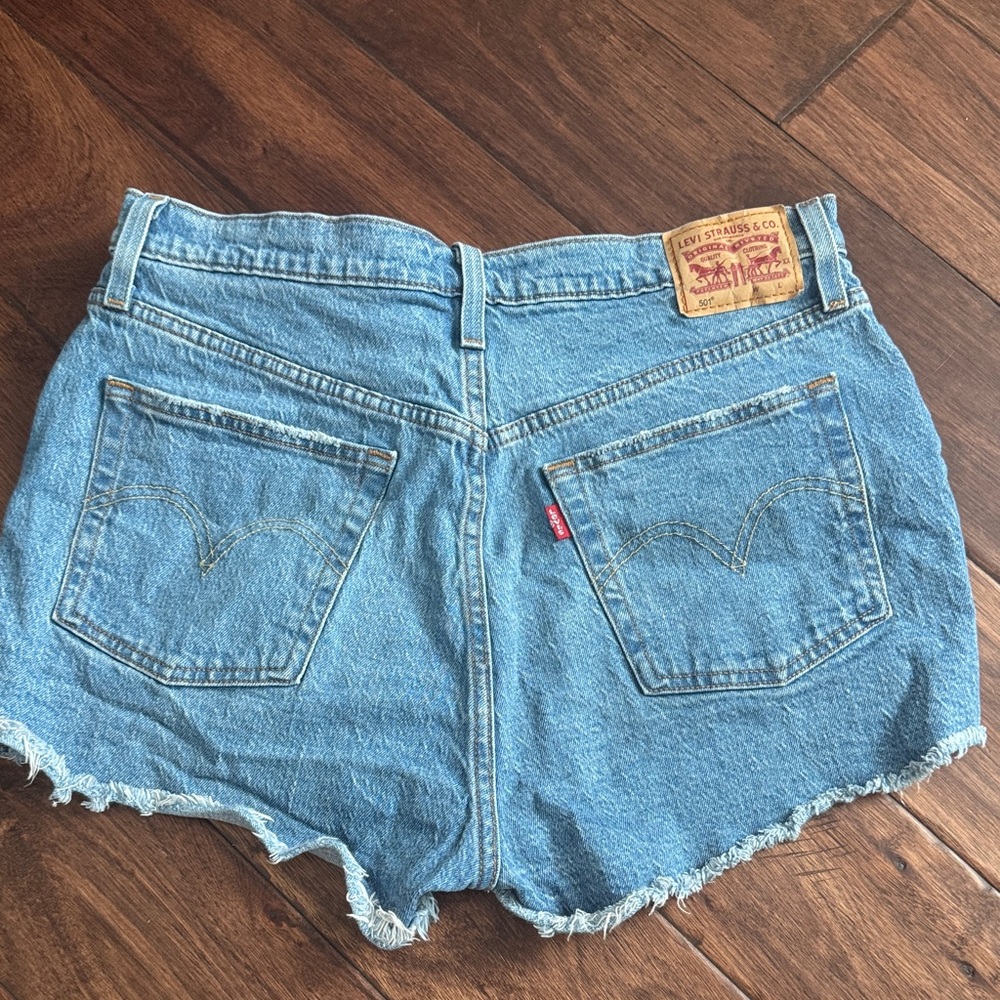 Levi's Women's Light Blue Denim Cutoff Shorts with Frayed Hem